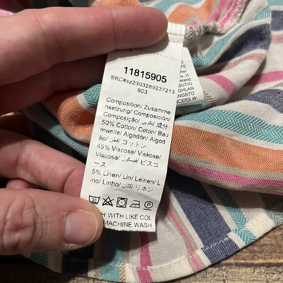 Emery Rose Women's Linen Blend Ruffle Shift Dress Sz 1XL Summer Boho Festival - Picture 6 of 6